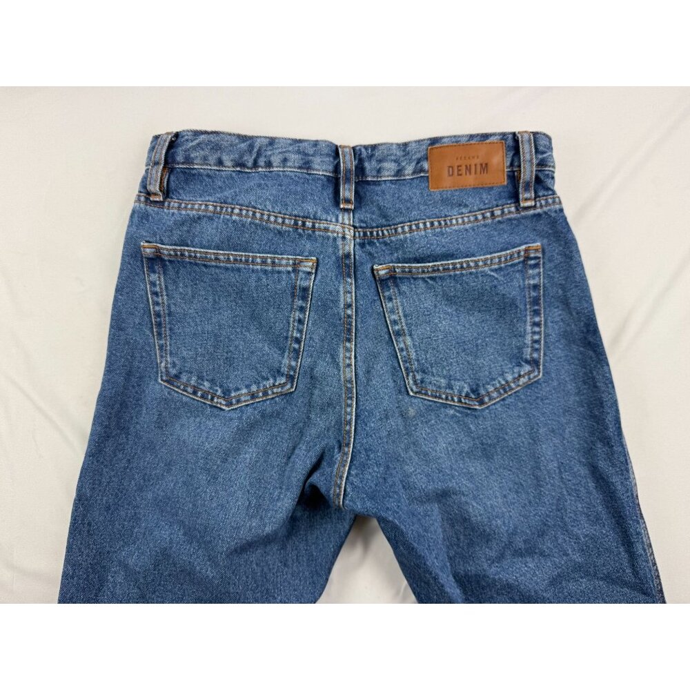 SEZANE Denim High Waisted Button Fly Straight Leg Jeans Medium Light Size 28 - Picture 3 of 12